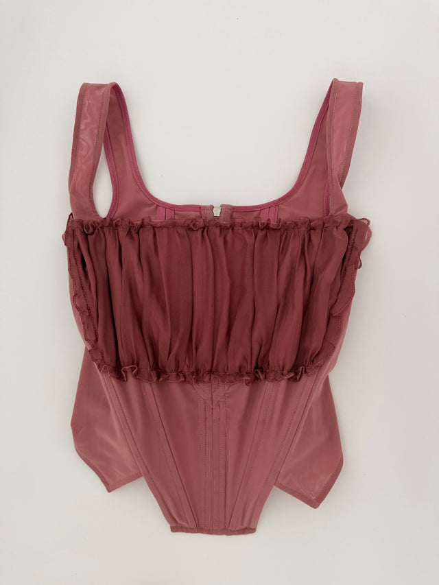 Dust Rose Structured Corset Top Modern Paris